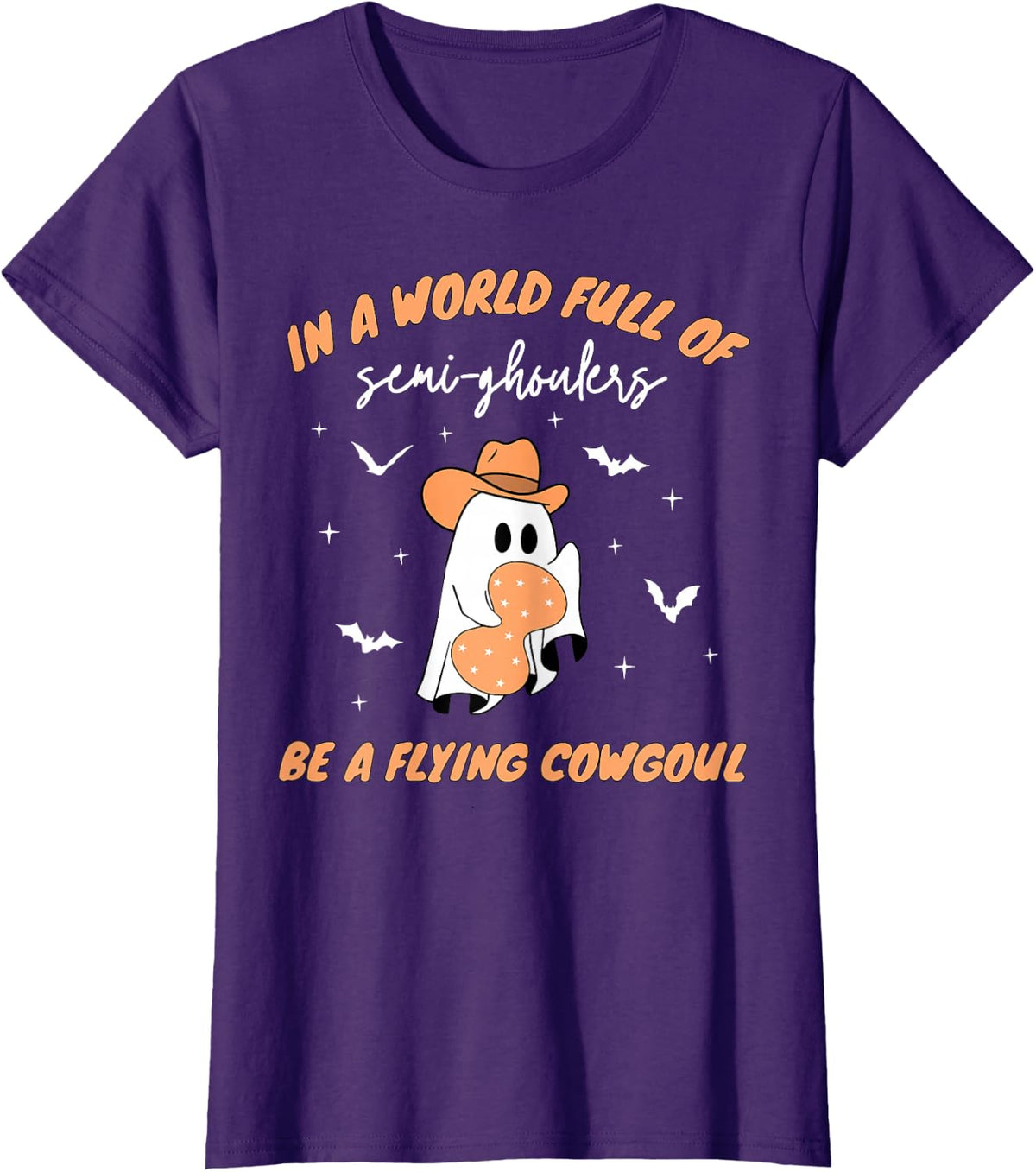 Labor and Delivery Nurse Halloween Ghost Flying Cowgirl Fall T-Shirt