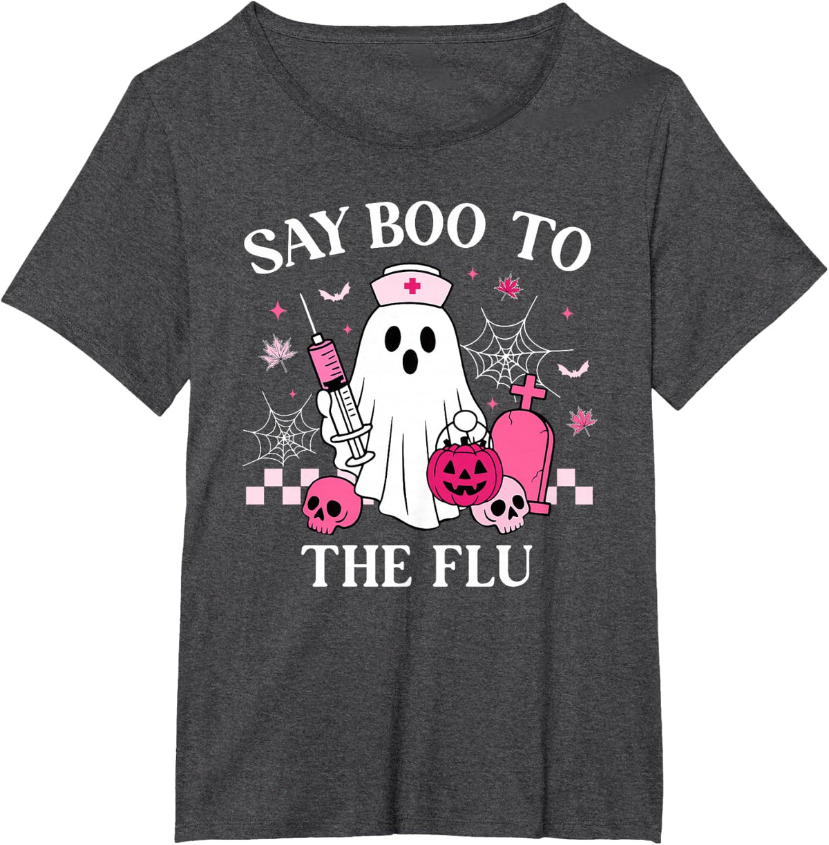Say Boo to The Flu Funny Nurse Ghost Halloween Vaccine T-Shirt