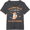 Labor and Delivery Nurse Halloween Ghost Flying Cowgirl Fall T-Shirt