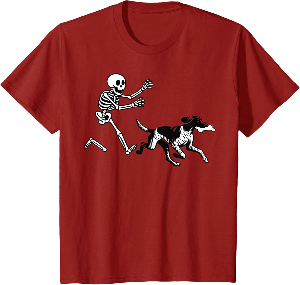 German Shorthaired Pointer Running Skeleton Halloween T-Shirt