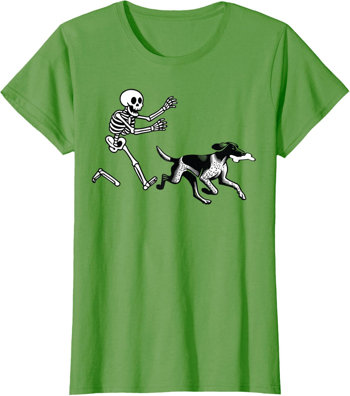 German Shorthaired Pointer Running Skeleton Halloween T-Shirt