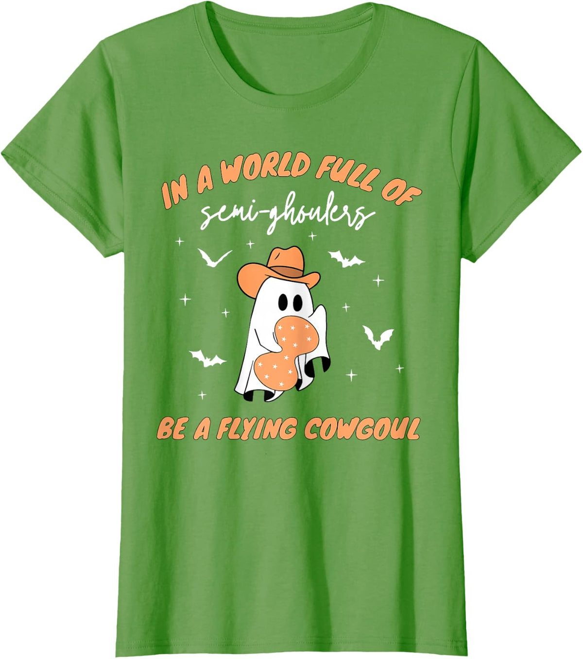 Labor and Delivery Nurse Halloween Ghost Flying Cowgirl Fall T-Shirt