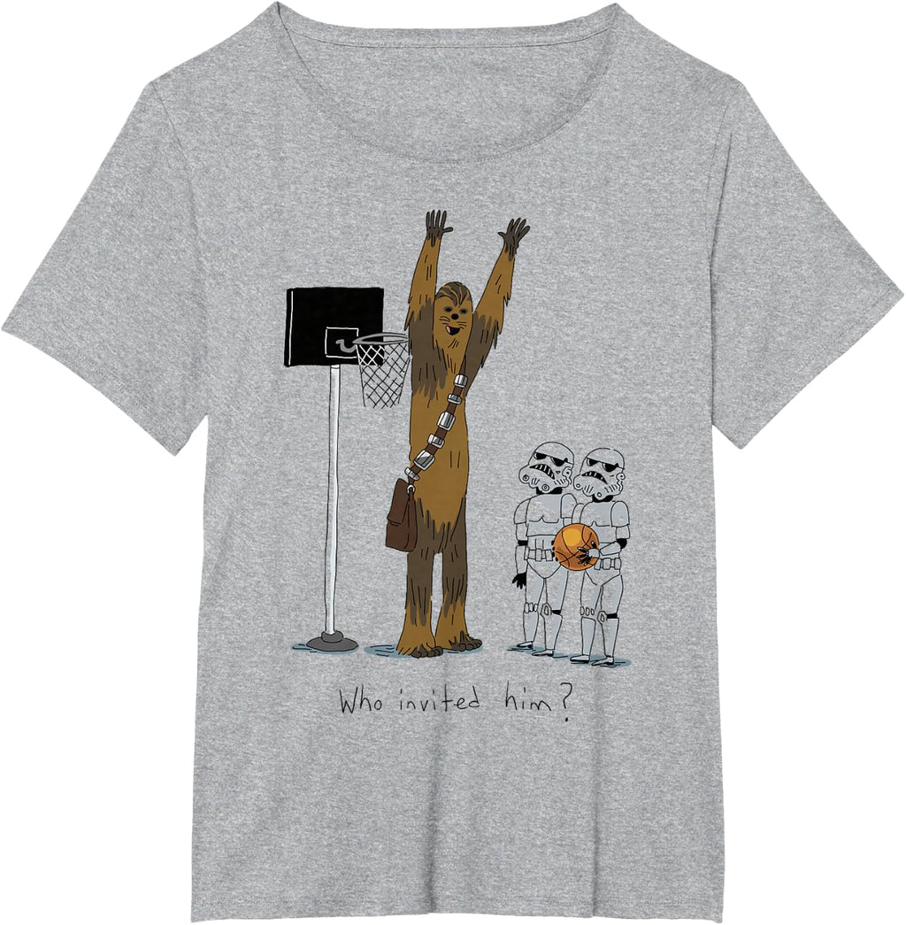 Star Wars Chewbacca Basketball Who Invited Him Disney+ T-Shirt