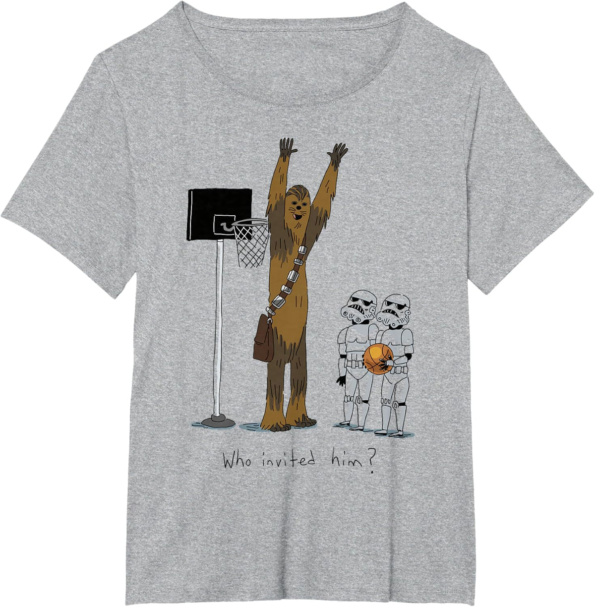 Star Wars Chewbacca Basketball Who Invited Him Disney+ T-Shirt
