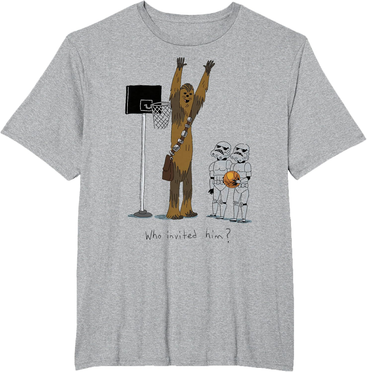 Star Wars Chewbacca Basketball Who Invited Him Disney+ T-Shirt