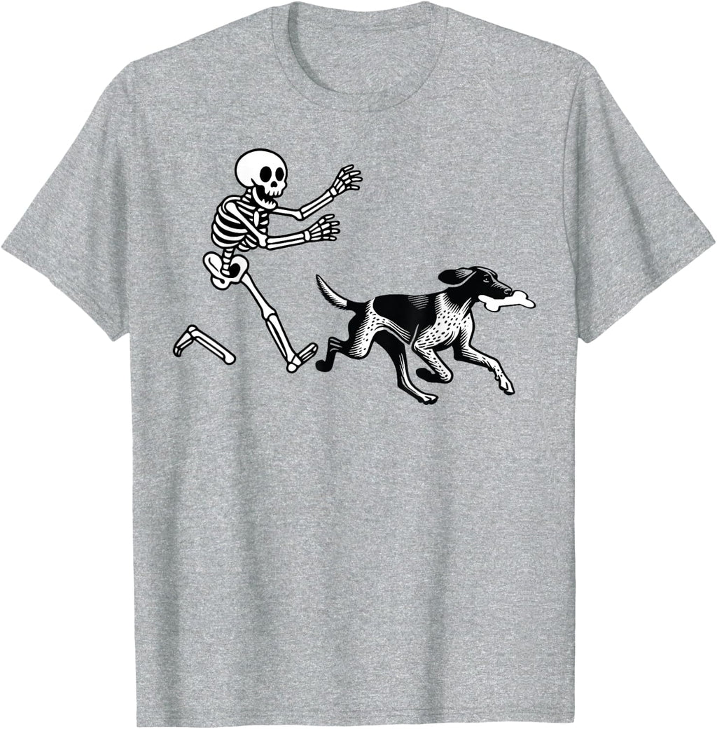 German Shorthaired Pointer Running Skeleton Halloween T-Shirt