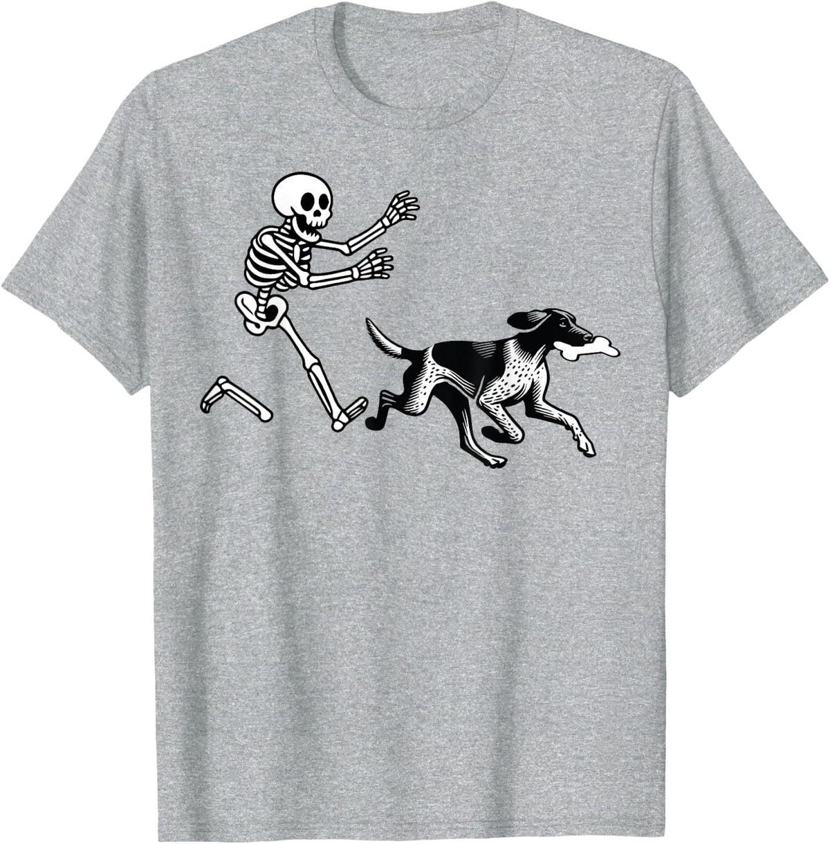 German Shorthaired Pointer Running Skeleton Halloween T-Shirt