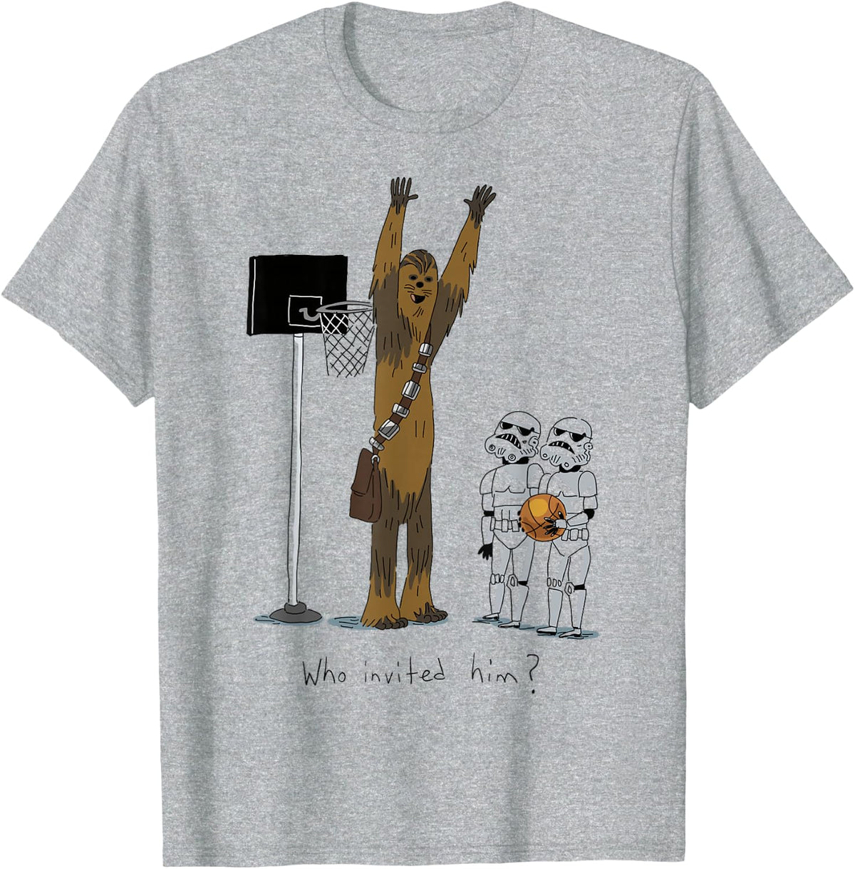 Star Wars Chewbacca Basketball Who Invited Him Disney+ T-Shirt