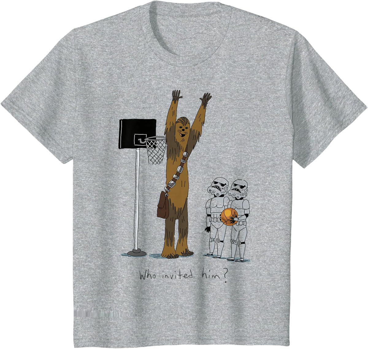 Star Wars Chewbacca Basketball Who Invited Him Disney+ T-Shirt