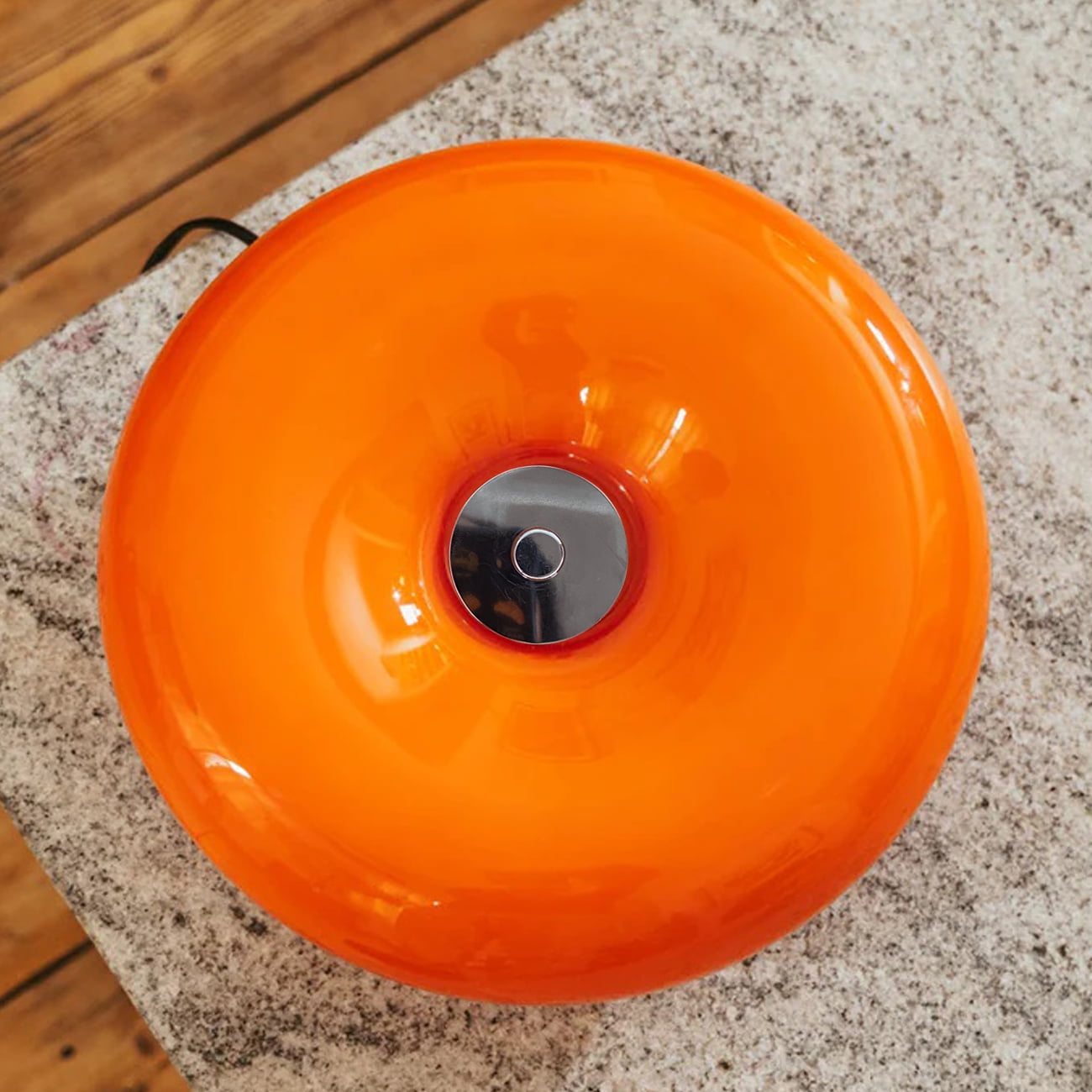 Orange Donut Lamp LED Round Dount Table Lamp or Wall Lamp with Plug In Mushroom Glass Nightlight for Bedsided Bedroom Wall Art Deco