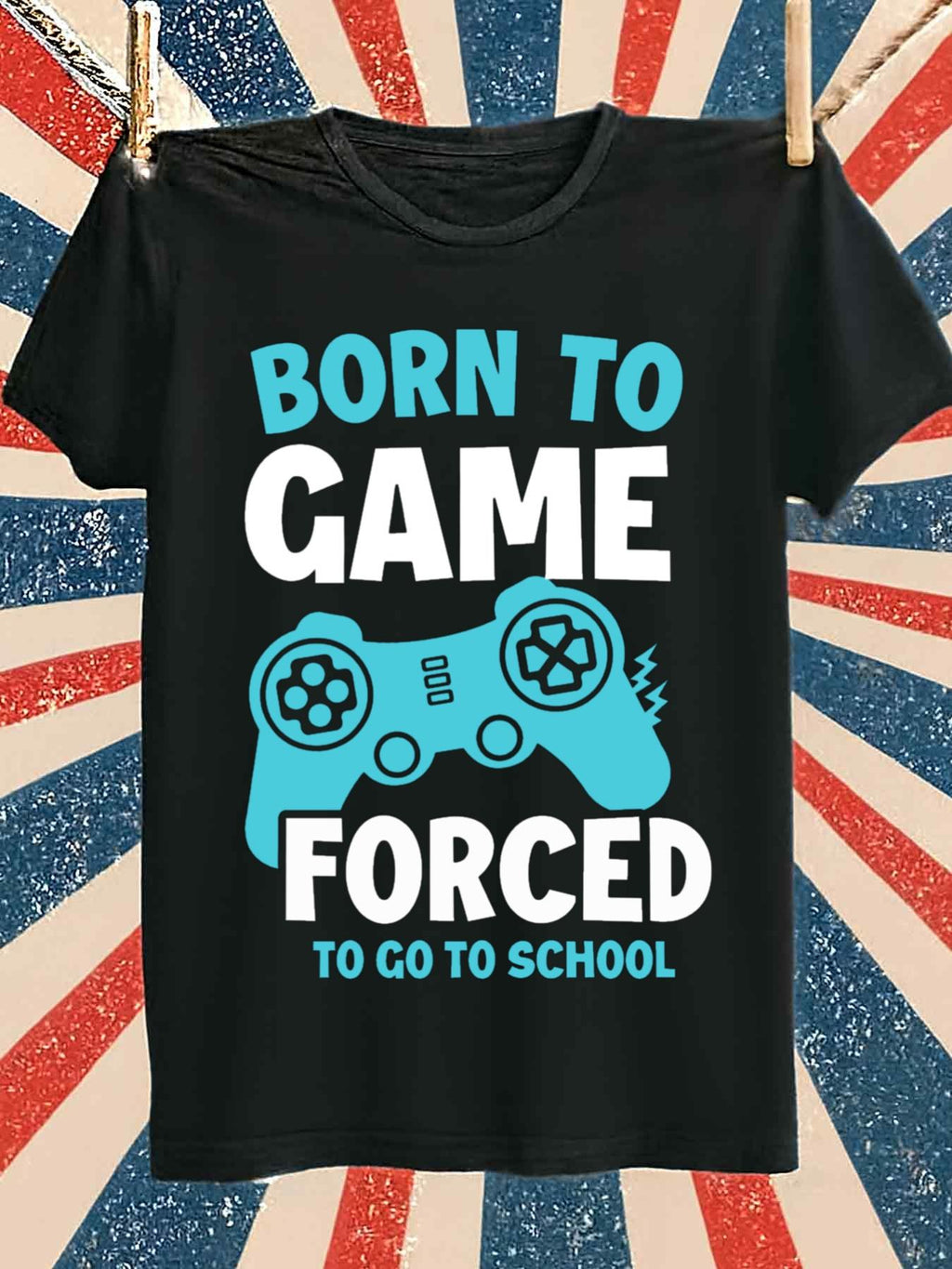 Born to Game Men's Gaming T-Shirt - 100% Cotton 180GSM Black Tee with Iconic Console Logo Print, Casual Streetwear for Gamers, Year-Round & Machine Washable for all-Season Wear
