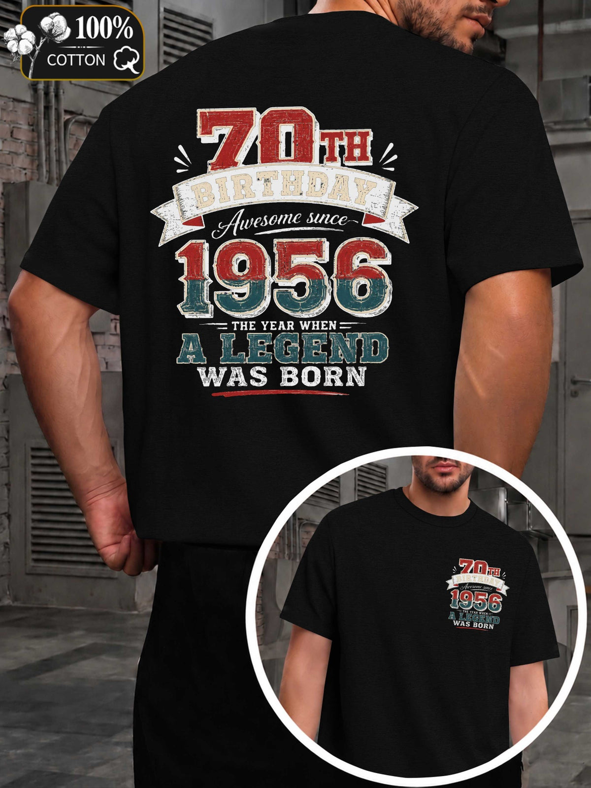 70th Birthday Legend Men's T-shirts with Markings
