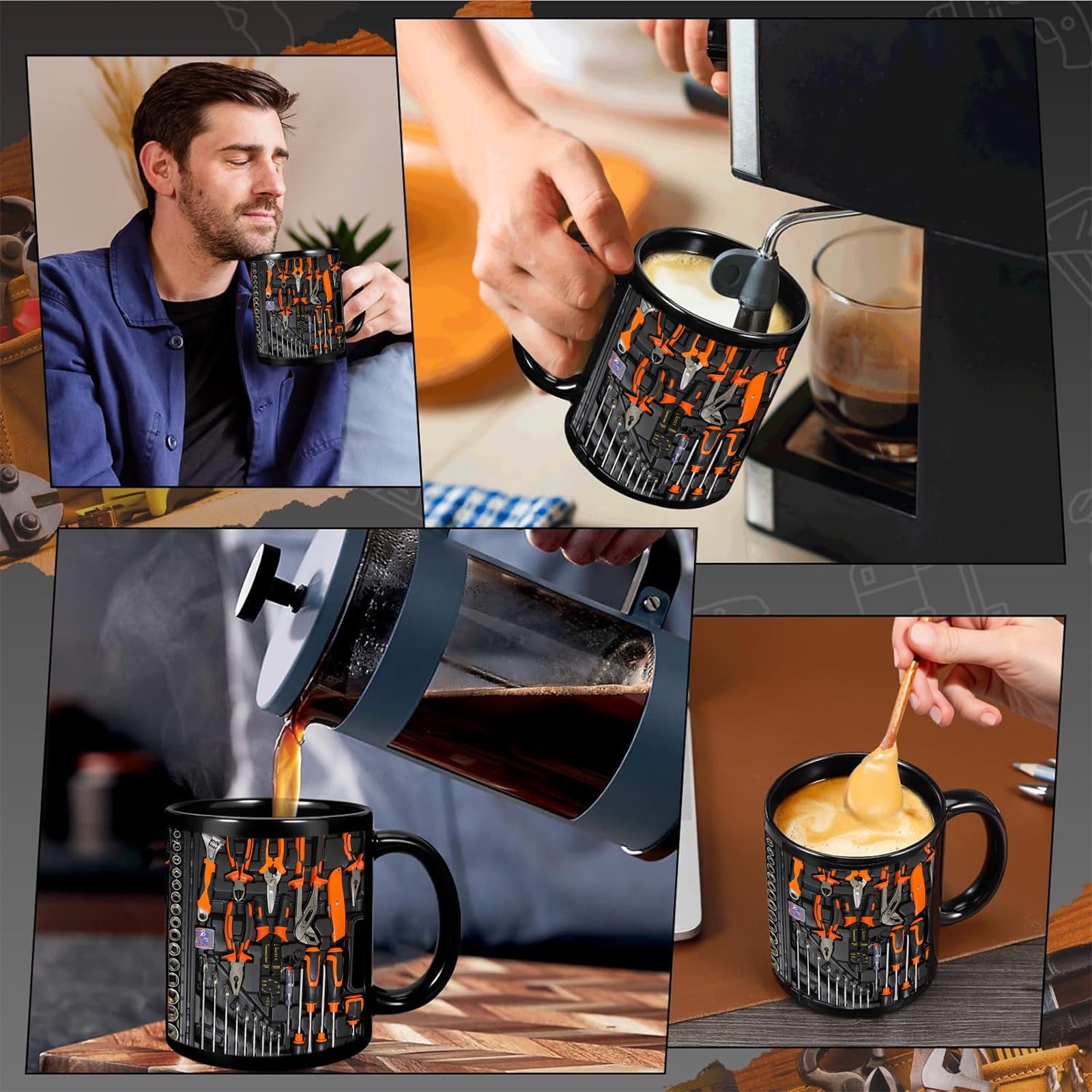 Yooshoverk Mug 3D Mechanic Toolbox Design Solving Creative Gift Coffee Water Cup
