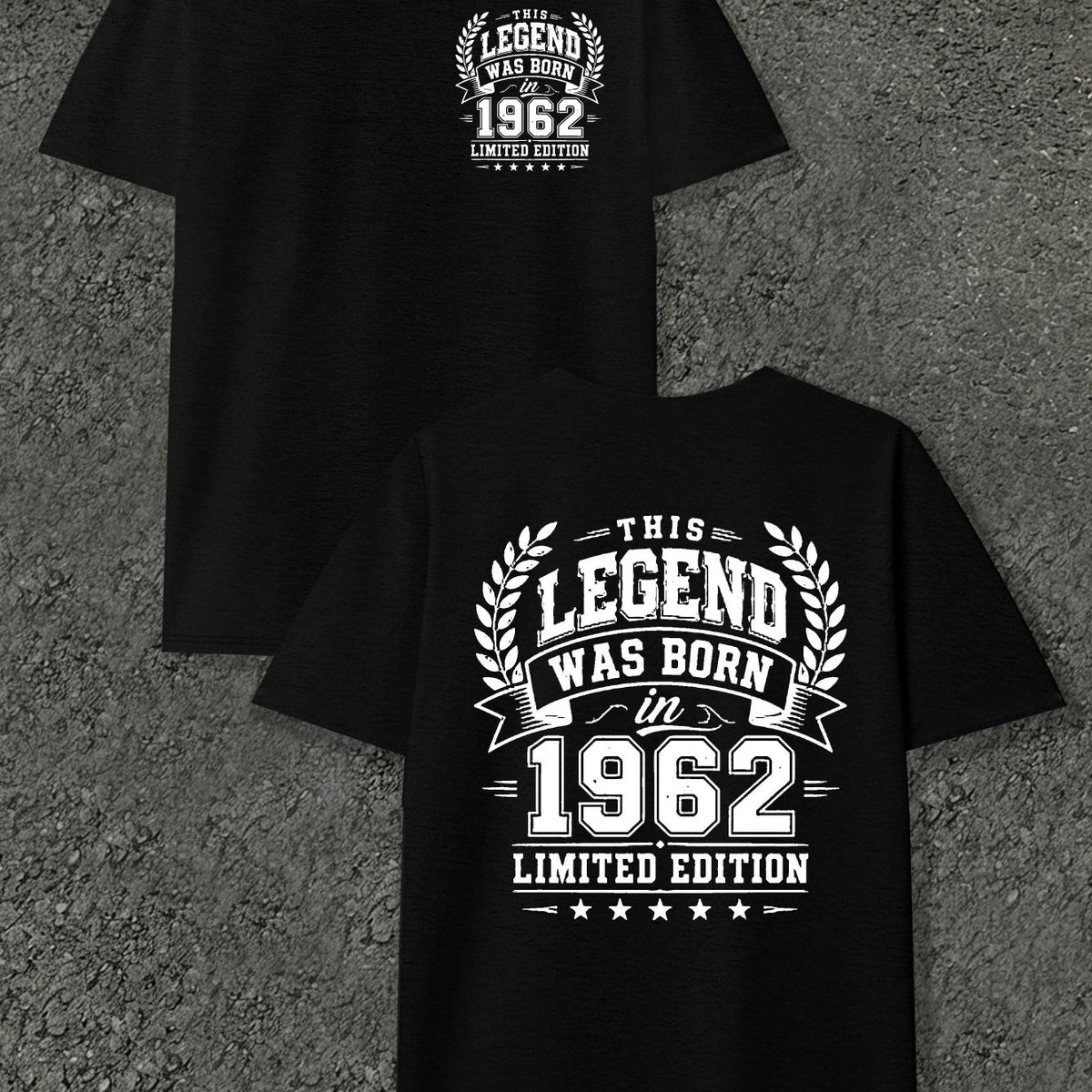 Legend Born In 1962 Men's T-shirts with Markings