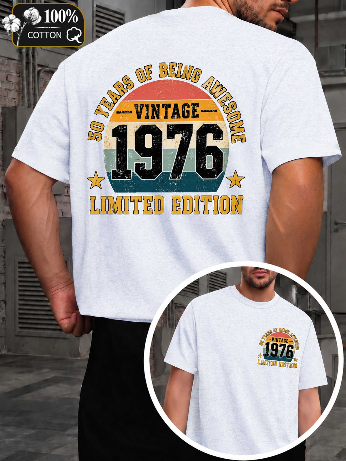 Vintage 1976 Limited Edition Men'S T-Shirts with Markings