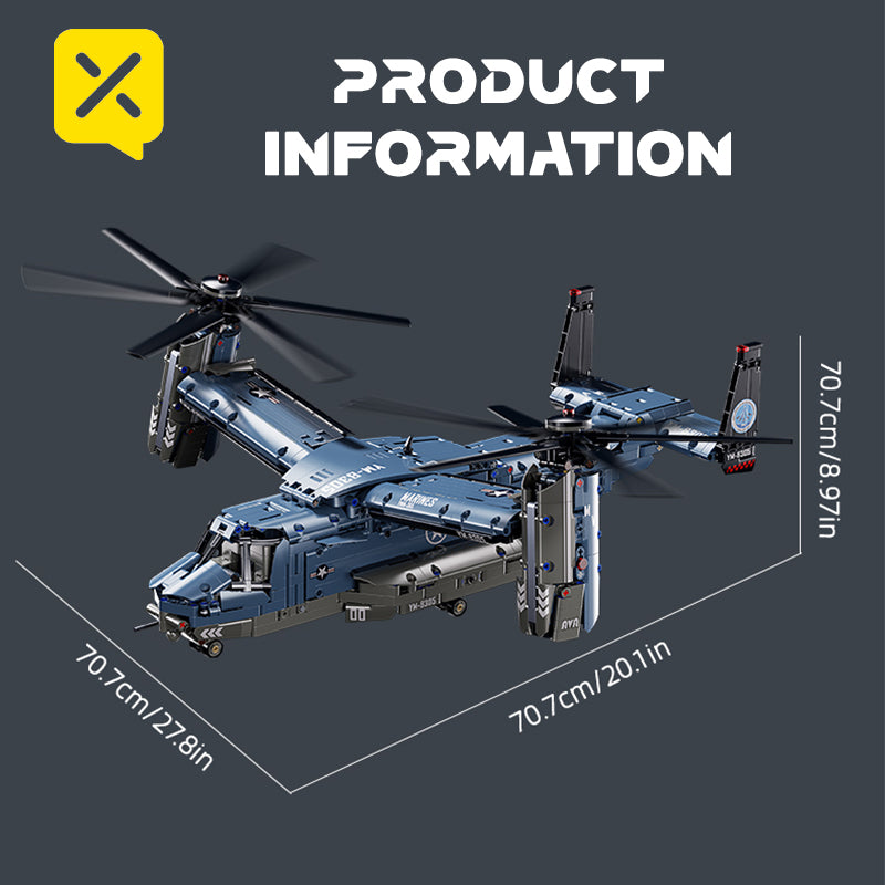 1486PCS "Osprey" fighter building blocks, unlock the new experience of creative assembly. Based on the V - 22 Osprey, the assembly process is full of fun with exquisite building blocks. Whether it is military fans or building block enthusiasts, can find f