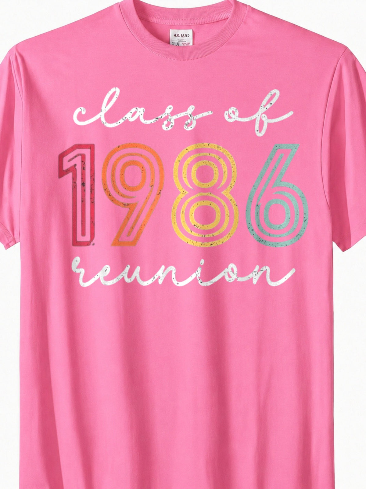 Men's Class of 1986 Vintage T-Shirt - Retro Loose Fit Short Sleeve Tee Suitable for High School Alumni Parties, Graduation Reunion Gift, Casual Round Neck Top with Year-Round Wear for Nostalgic 80s Events