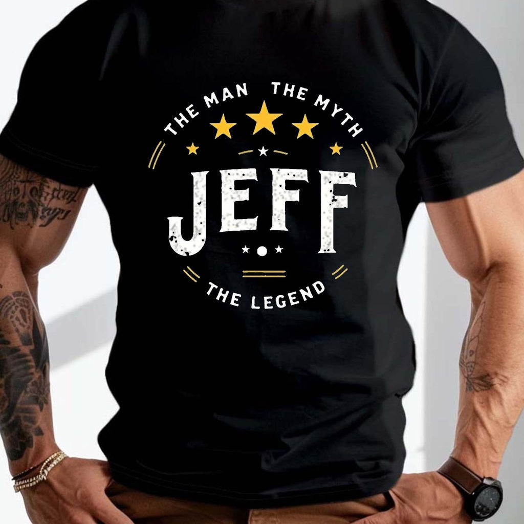 JEFF the legend design Crinkle Plus Size Men's T-Shirt, PLUS SIZE