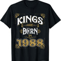 Kings Are Born in 1988 Birthday Gifts 34Th Birthday T-Shirt