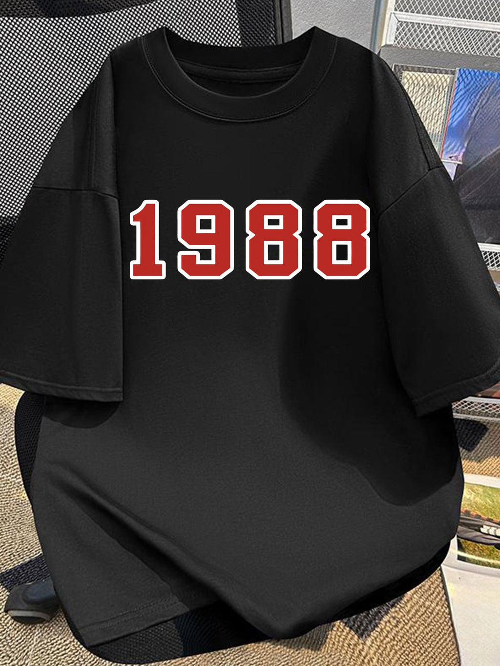 Retro Style 1988 Number Print Comfortable Summer New Men'S Short Sleeve T-Shirt
