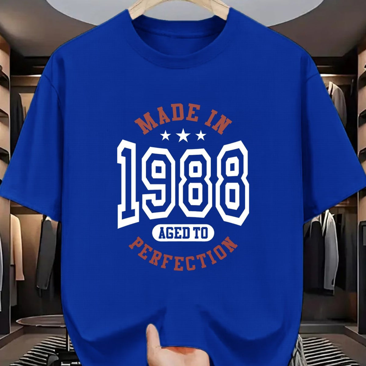 Men'S Vintage 1988 Pattern Print T-Shirt - Retro \