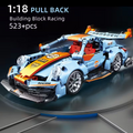 523pcs 1:18 Building Block Car, 3D Building Block Assembly Sports Car Model ABS Material Building Block Model