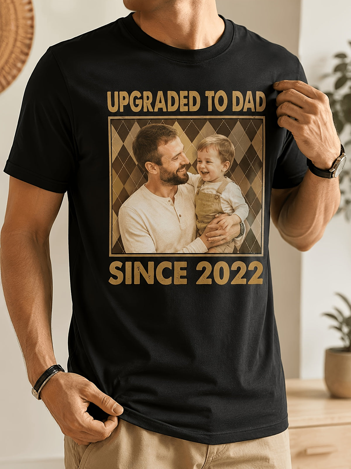 Women's Men's Personalized Custom T-Shirt, Loose Fit Custom Personalized Tee, Custom Photo Text Print Crewneck Tee, Customized Gift for Birthday Family Reunion Vacation, Customized T-shirts for Couples, Fathers, Mothers, And Girlfriends