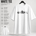 Casual Religious Style, Men's T-Shirt, Grateful Cross Text Design, Daily Wear Summer Season, Gift for Christian Men Believers PLUS SIZE, PLUS SIZE