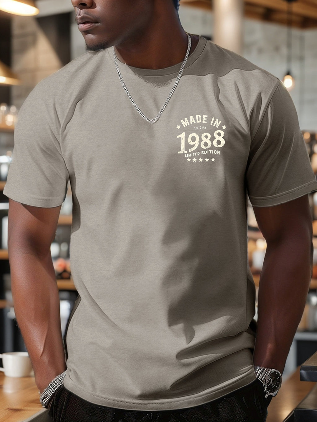Limited Edition Print T-Shirt from 1988, Men'S Tees, Casual Short-Sleeve Shirt Perfect for Summer