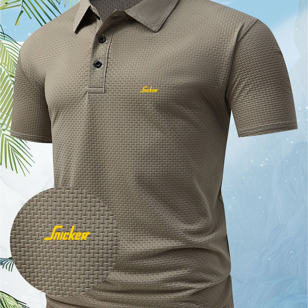 A Men'S Unique Creative Snicker English Letter Fashion Design Logo Pattern Polo, Suitable for All Seasons, Regular Fit Incorporates European And American Fashion, Showing a Casual And Easy Style