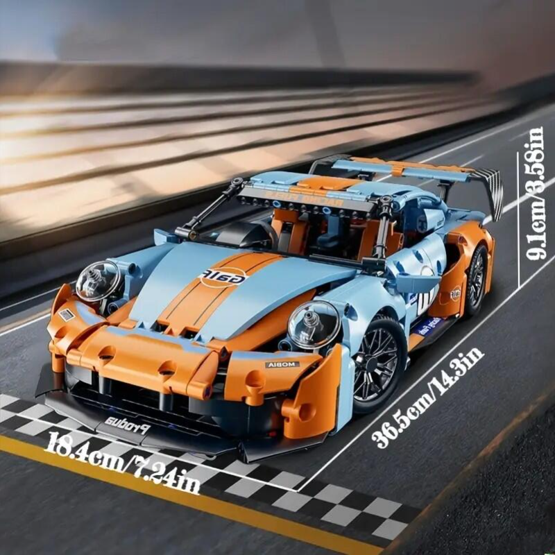 1623+ pieces of GT3 RS racing building block set, a creative DIY building toy for luxury car models, perfect for teenagers over 14 years old, the best gift for Christmas/New Year/birthday/party/Valentine's Day