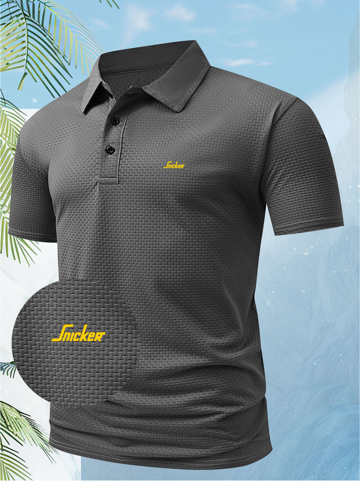 A Men'S Unique Creative Snicker English Letter Fashion Design Logo Pattern Polo, Suitable for All Seasons, Regular Fit Incorporates European And American Fashion, Showing a Casual And Easy Style