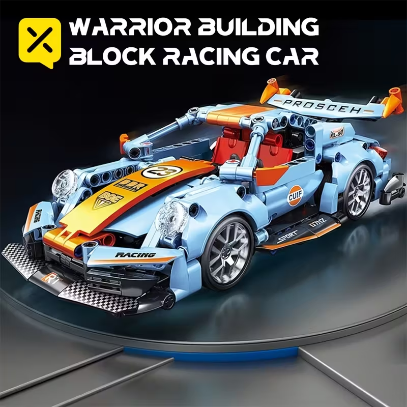 523pcs 1:18 Building Block Car, 3D Building Block Assembly Sports Car Model ABS Material Building Block Model