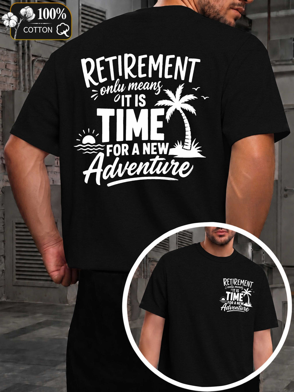 Time for New Adventure Men'S T-Shirts with Markings