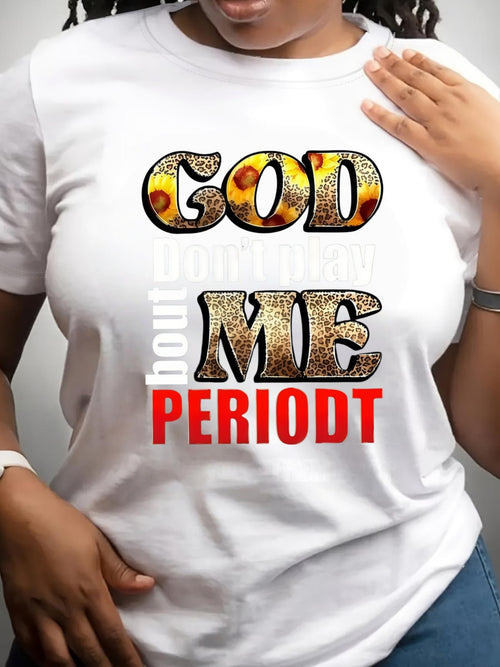 Bold Color Printing Versatile Women's Pure Short Sleeved T-shirt, Easy to Maintain, Trendy and Casual Style, Suitable for Daily Wear.