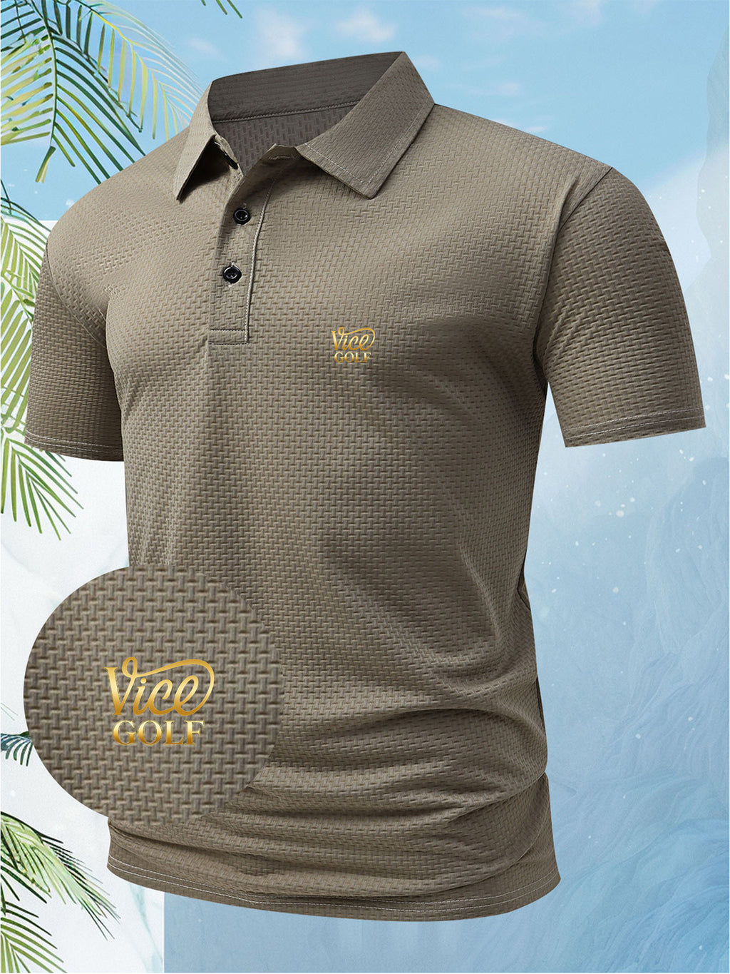 A Men's Unique and Creative Vice GOLF English Letter Fashion Design Logo-printed Short-sleeve Shirt, Suitable for All Seasons. The Regular Fit Combines European and American Fashion, Showcasing a Casual and Simple Style, Making It Ideal for Formal