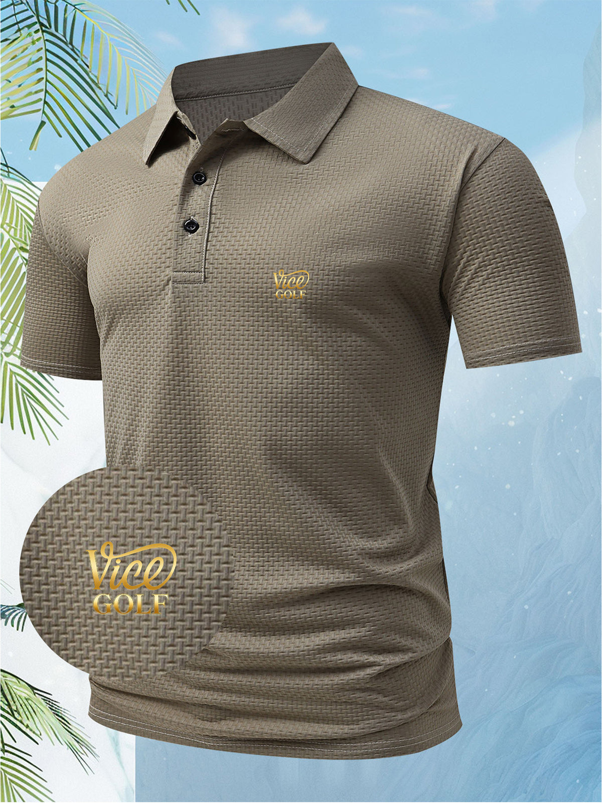 A Men's Unique and Creative Vice GOLF English Letter Fashion Design Logo-printed Short-sleeve Shirt, Suitable for All Seasons. The Regular Fit Combines European and American Fashion, Showcasing a Casual and Simple Style, Making It Ideal for Formal