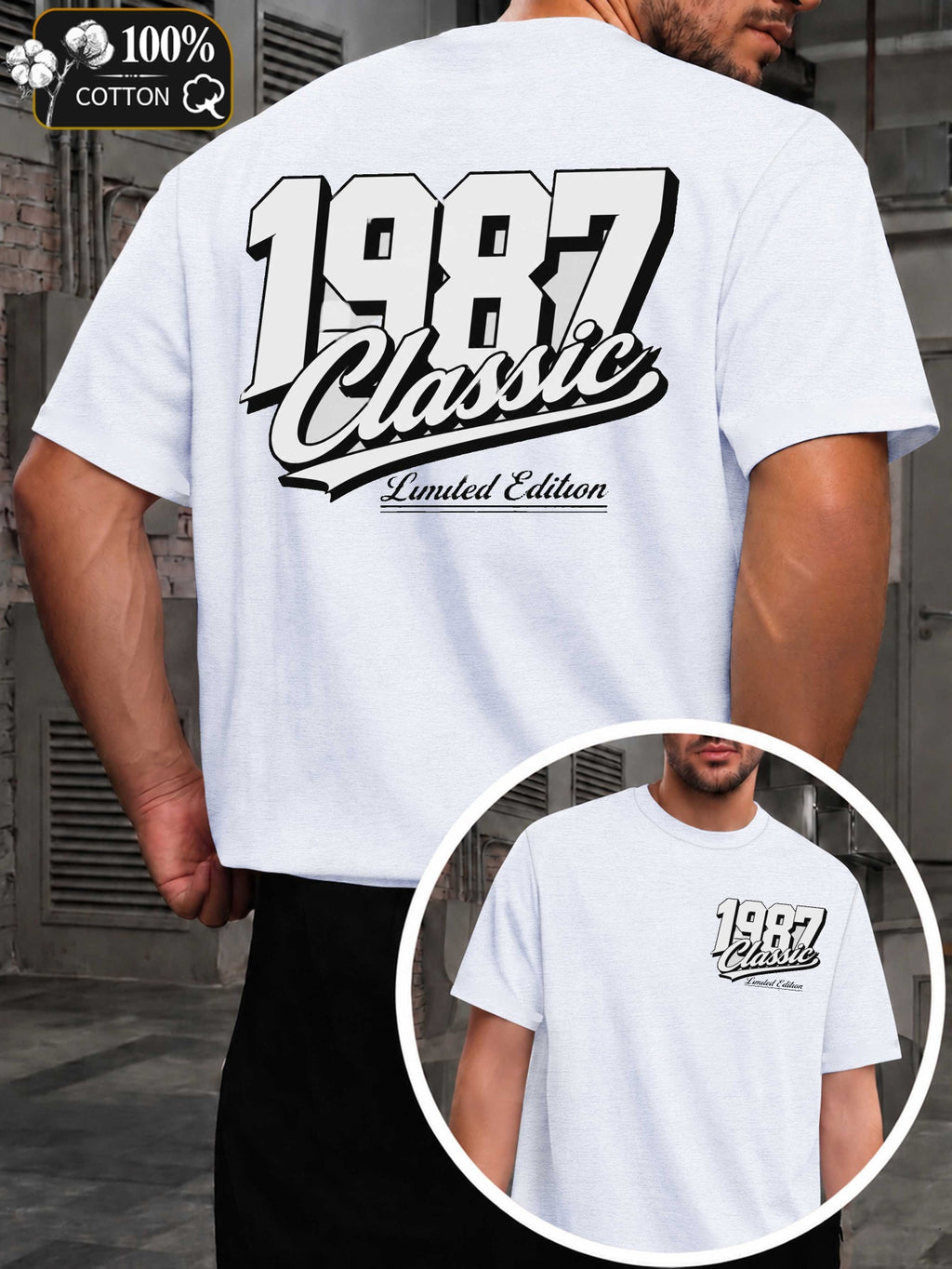 Classic 1987 Limited Edition Men'S T-Shirts with Markings