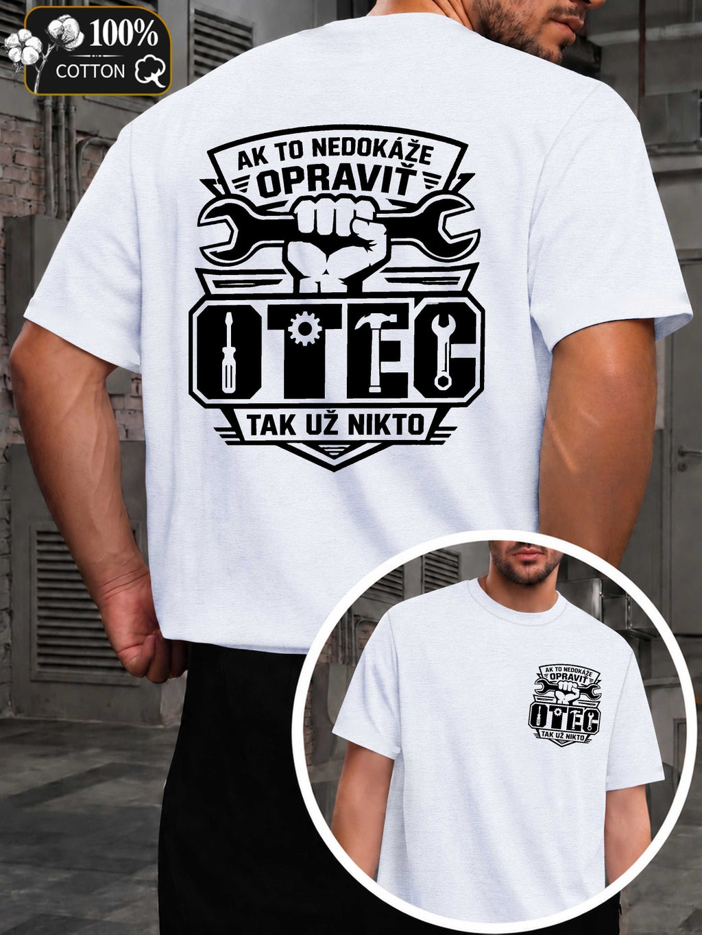 Dad Can Fix Anything Men's T-shirts with Markings