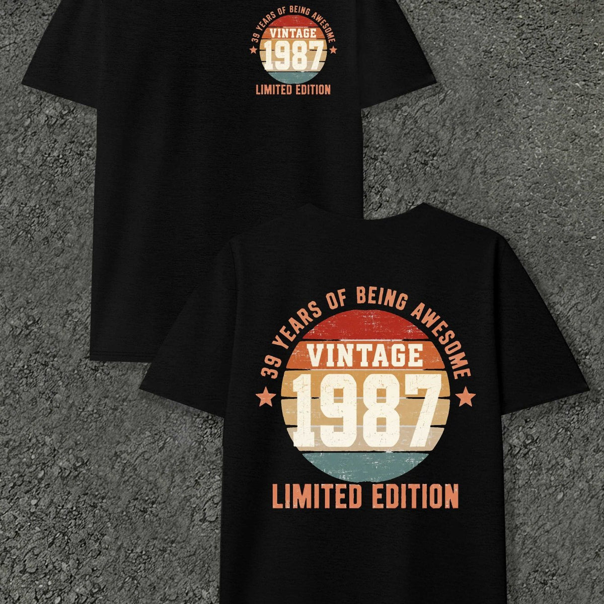 Men's Vintage 1987 Limited Edition T-Shirt - Retro 30+ Year Suitable for Casual Wear, Themed Events & Everyday Use, Machine Washable Round Neck Tee with Original Markings, Nostalgic Apparel