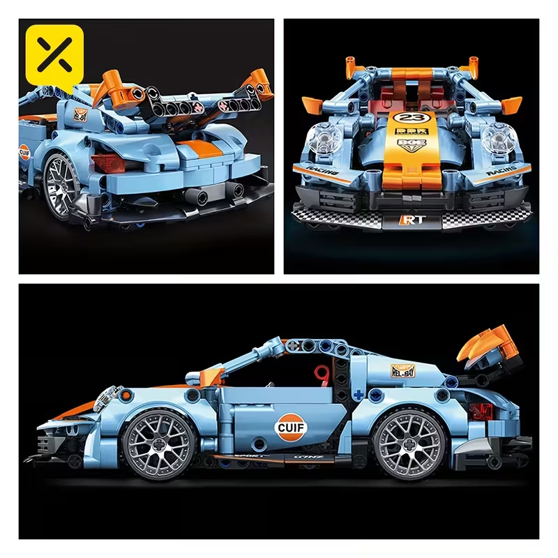 523pcs 1:18 Building Block Car, 3D Building Block Assembly Sports Car Model ABS Material Building Block Model