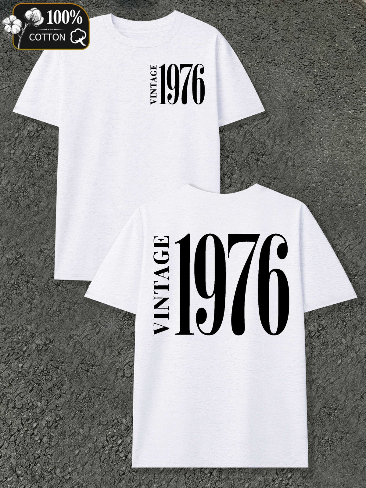 Vintage 1976 Statement Men'S T-Shirts with Markings