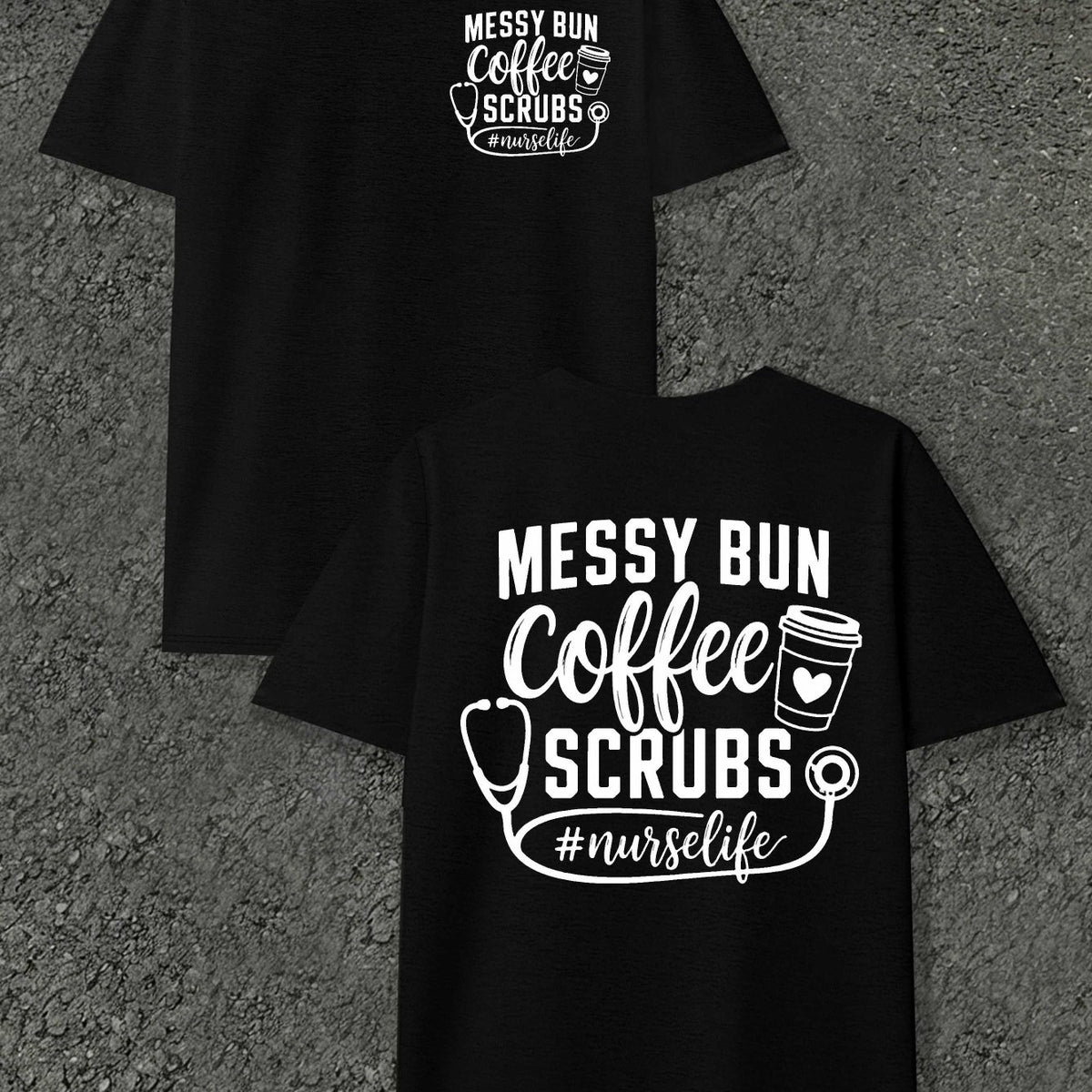 Coffee Scrubs Life Men's -Themed T-Shirts - Coffee Print & Suitable for - Wear, Round Neck Casual Regular Fit Tee with Subtle Markings, Machine Washable for Healthcare Professionals and Everyday Outfits
