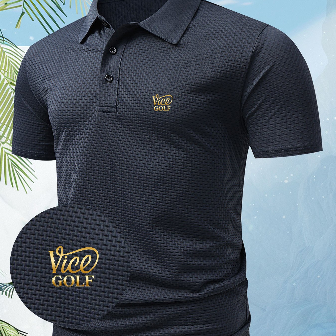 A Men's Unique and Creative Vice GOLF English Letter Fashion Design Logo-printed Short-sleeve Shirt, Suitable for All Seasons. The Regular Fit Combines European and American Fashion, Showcasing a Casual and Simple Style, Making It Ideal for Formal