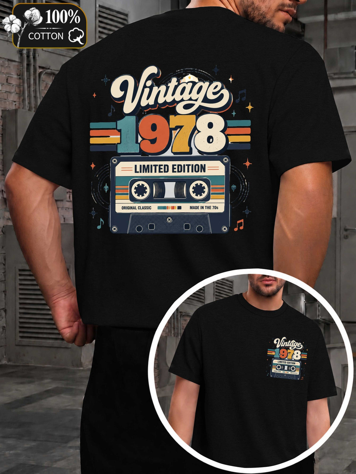 Vintage 1978 Limited Edition Men'S T-Shirts with Markings