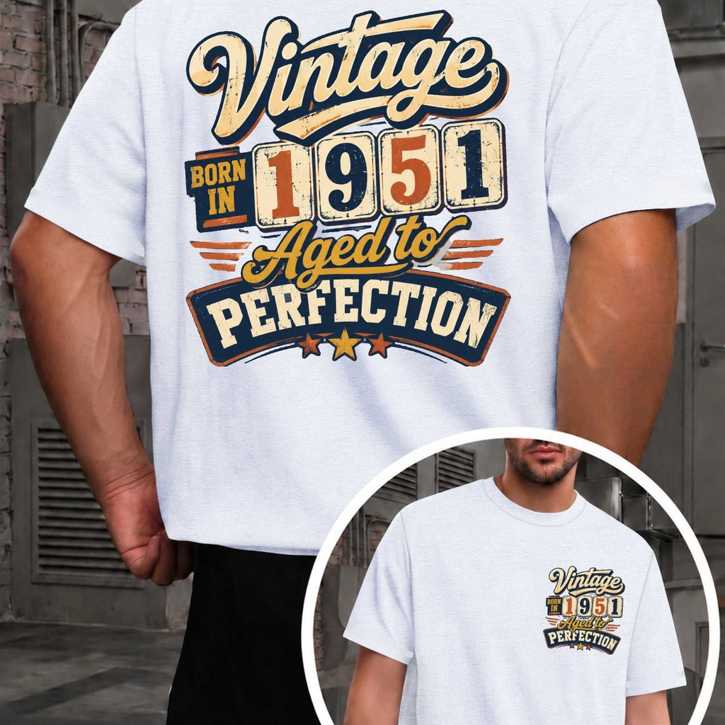 Born in 1951 Perfectly Aged Men'S T-Shirts with Markings