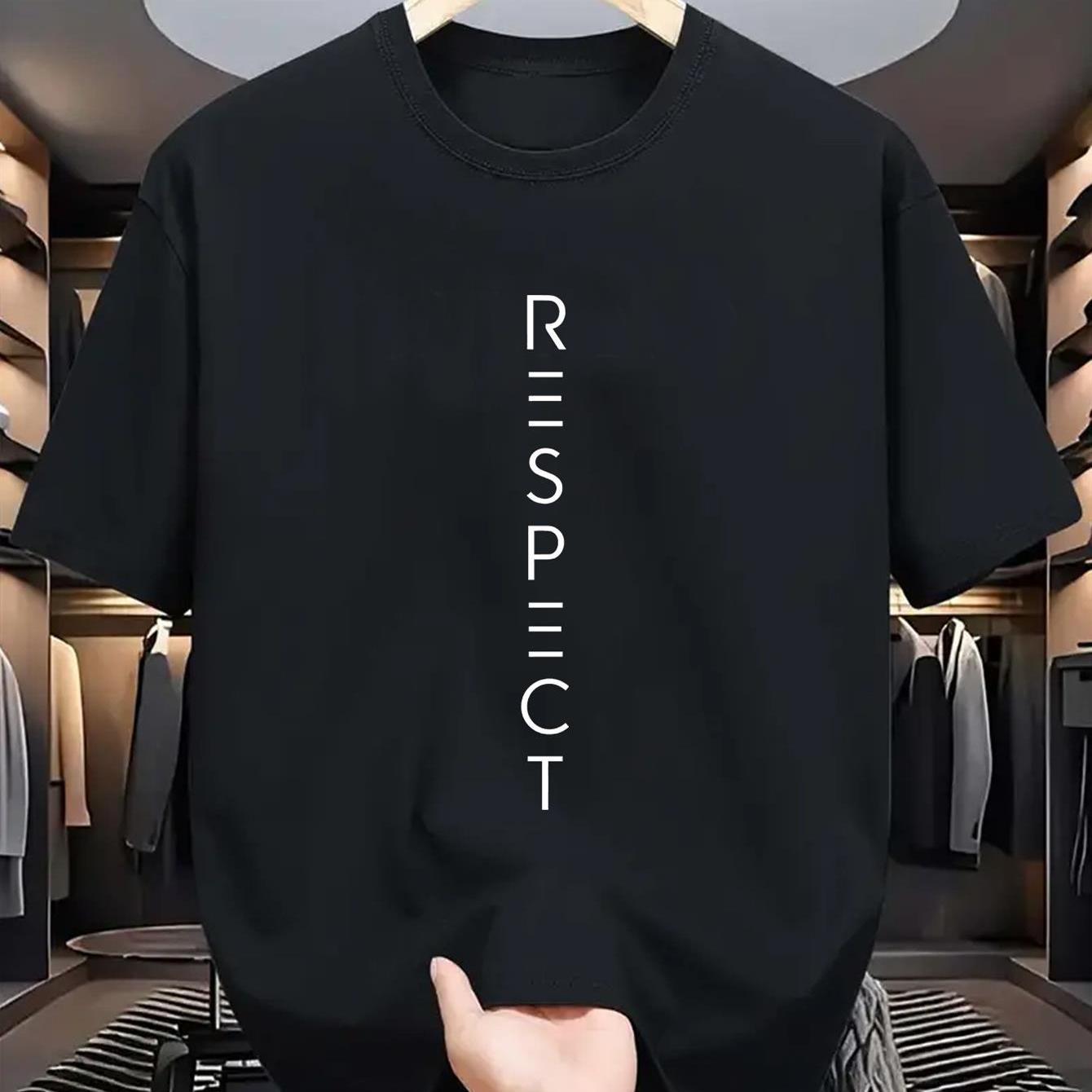 Men's Heavyweight T-Shirt - Soft Breathable Crew Neck Short Sleeve, Suitable for Casual & Formal Wear, Machine Washable Regular Fit Dual-Use Top with Dignity Graphic Lettering, Versatile for & Casual Attire (Black\u002FWhite)