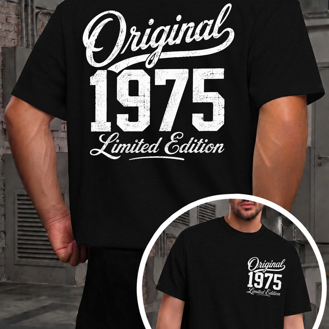 Original Limited Edition 1975 Men's T-shirts with Markings