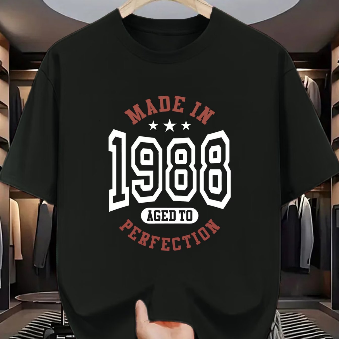 Men'S Vintage 1988 Pattern Print T-Shirt - Retro \