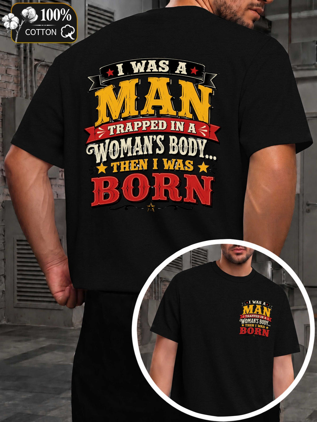 Man Trapped Before Birth Men'S T-Shirts with Markings